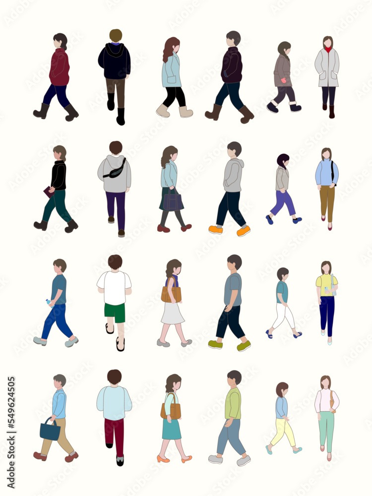 Person silhouette (the four season, fashion, pose) 