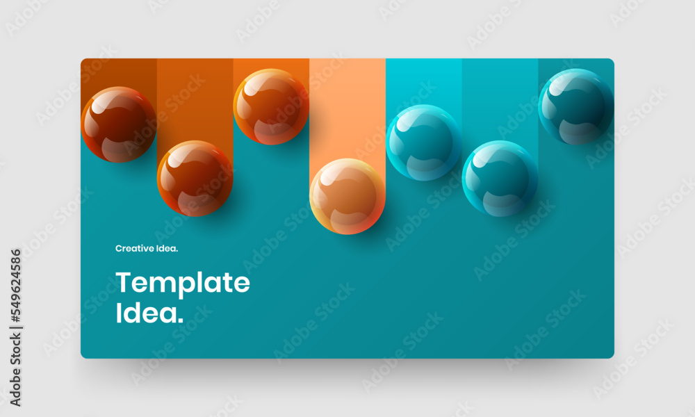 Bright company cover design vector illustration. Isolated realistic spheres poster concept.