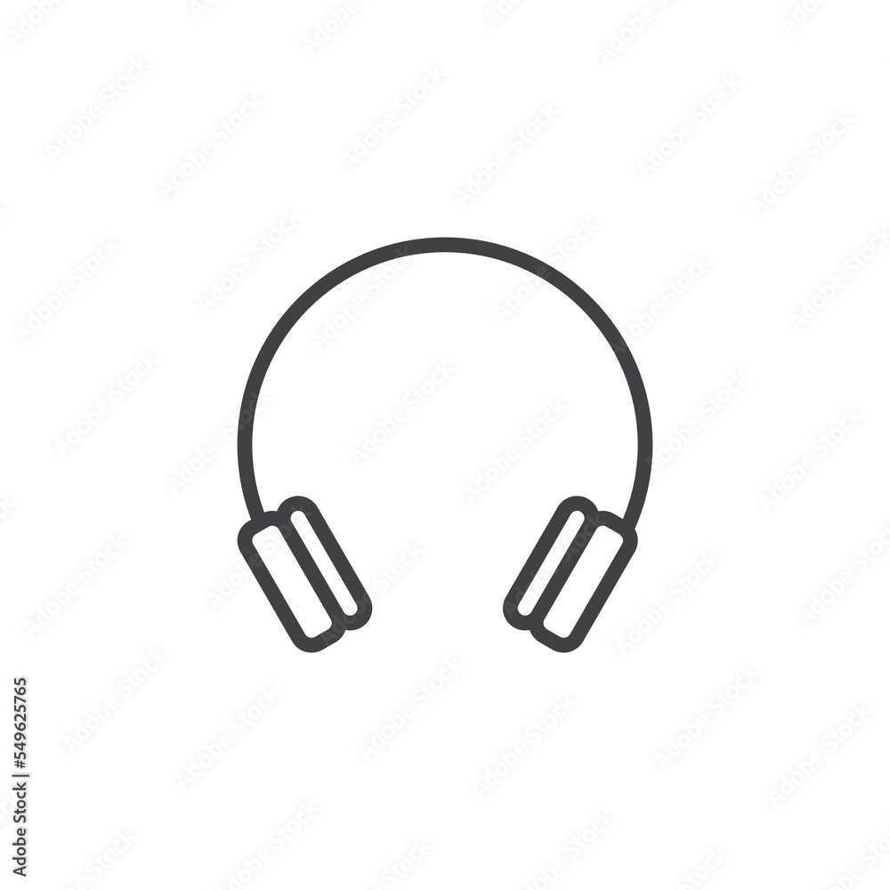 Wireless headset line icon Wireless headset line icon