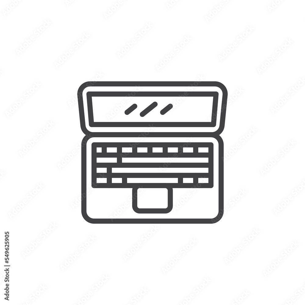 Open laptop line icon