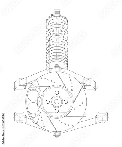 Car suspension with shock absorber