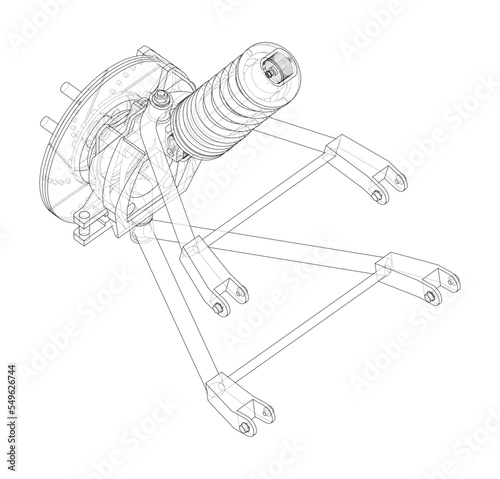 Car suspension with shock absorber