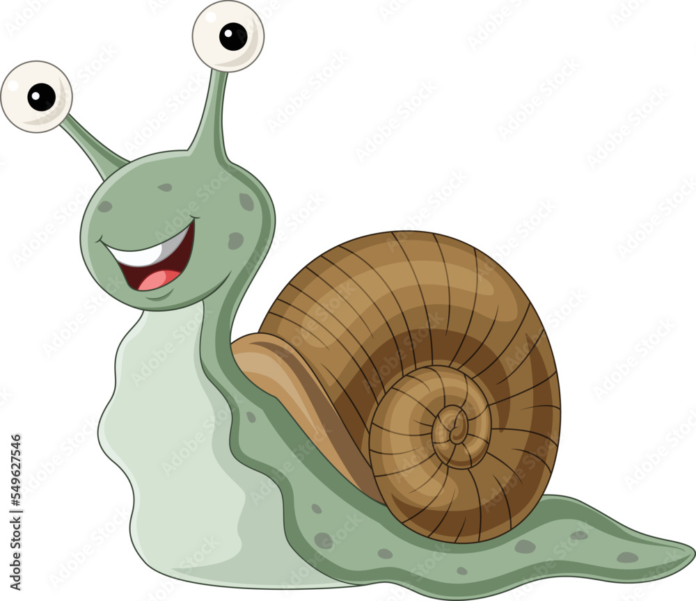 Cartoon snail isolated on white background Stock Vector Adobe Stock