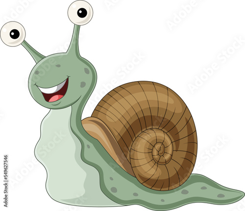 Cartoon snail isolated on white background