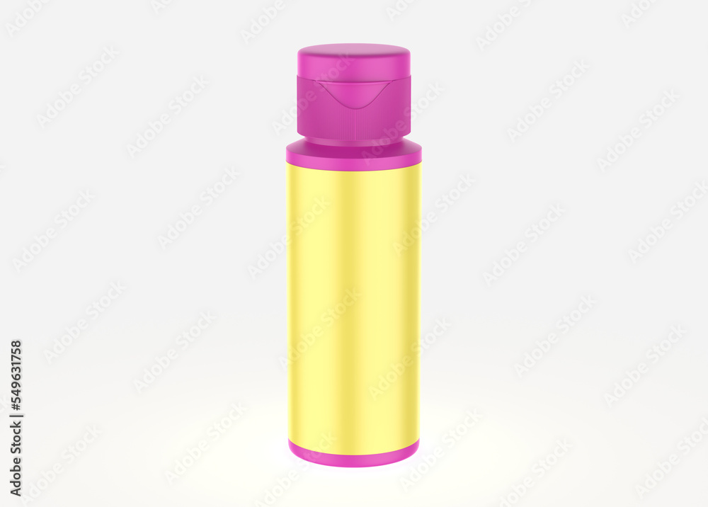 High resolution cosmetic bottle package isolated mockup fit for your design element. 3d illustration