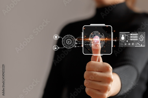 Fotografía Authentication concept with biotechnology