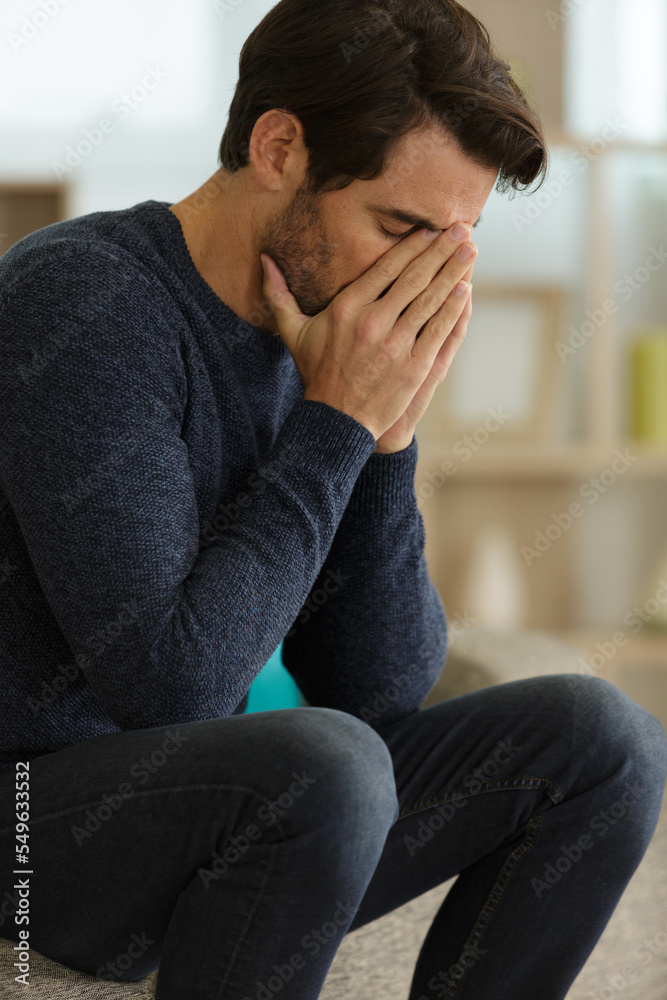 upset man because he quarrel with his wife at home upset man because he quarrel with his wife at home