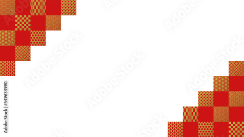 赤と金の和柄の角装飾フレーム