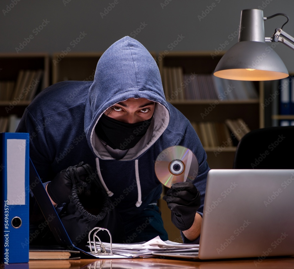 Hacker stealing personal data from home computer Hacker stealing personal data from home computer