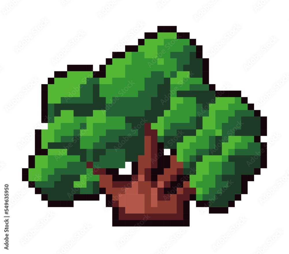Pixelated bush, nature and forest in 8 bit game Pixelated bush, nature and forest in 8 bit game