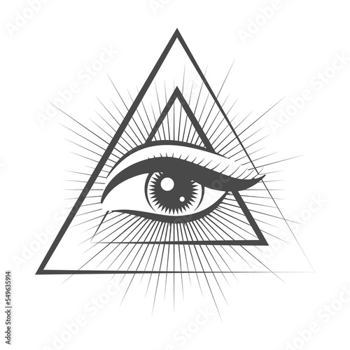 All seeing Eye in Triangle Masonic Symbol Emblem