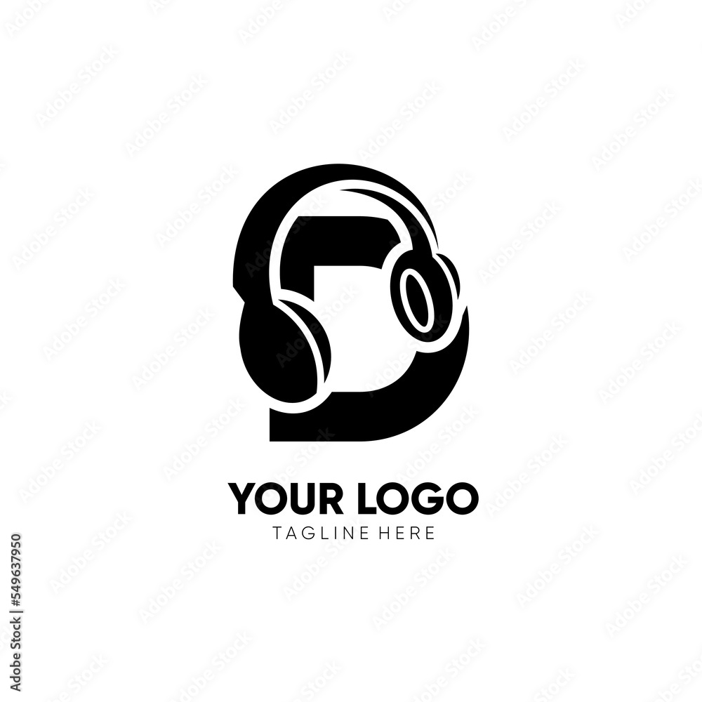 Letter D Headphone Logo Design Vector Icon Graphic Illustration Letter D Headphone Logo Design Vector Icon Graphic Illustration