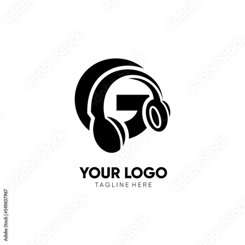 Letter G Headphone Logo Design Vector Icon Graphic Illustration