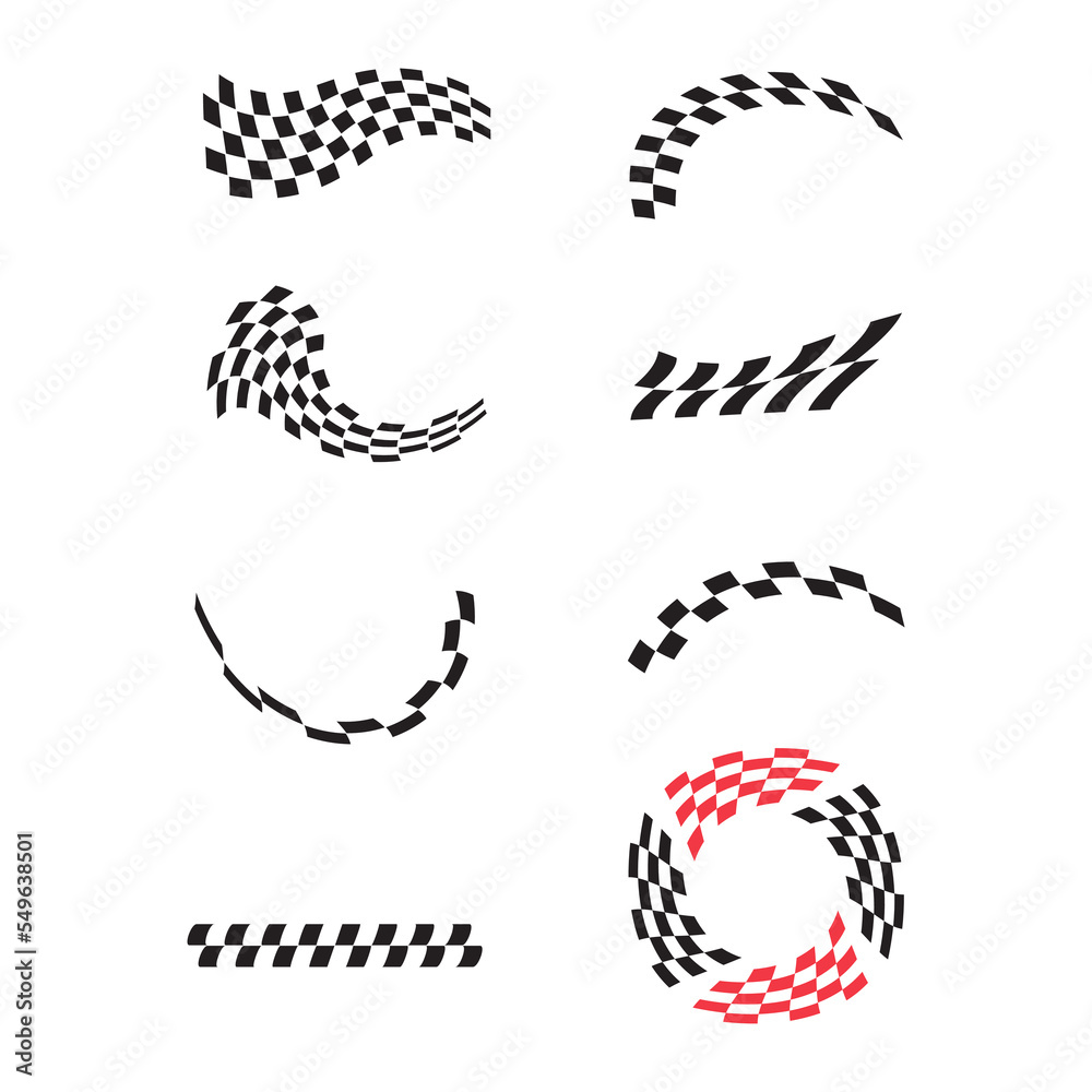 Black and white checkered auto racing flags and finishing tape vector ...