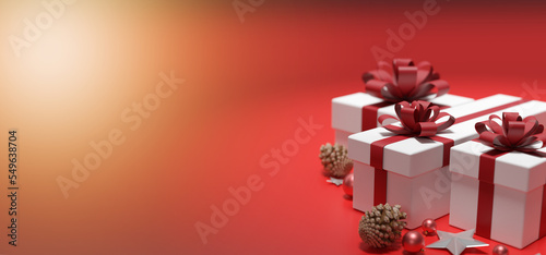 Christmas background with christmas decoration - 3d rendering