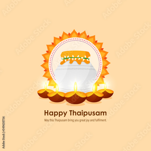 Vector illustration concept of Happy Thaipusam or Thaipoosam greeting photo