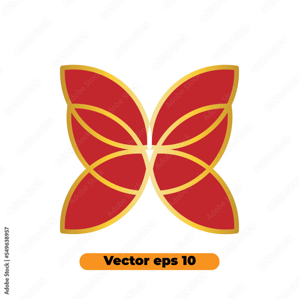 butterfly golden symbol illustrator vector design. Abstract icon can be used for logos