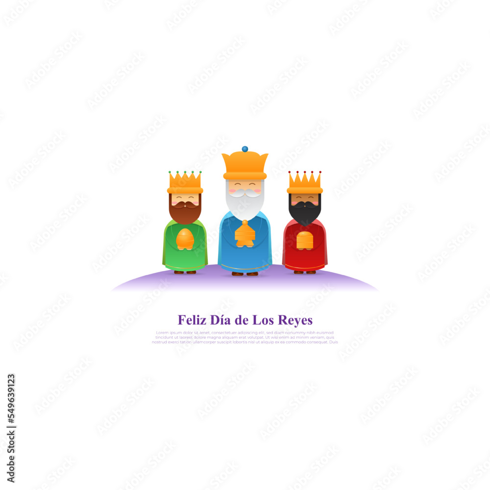 Fototapeta premium Vector illustration of Happy Epiphany Christian festival three wise men