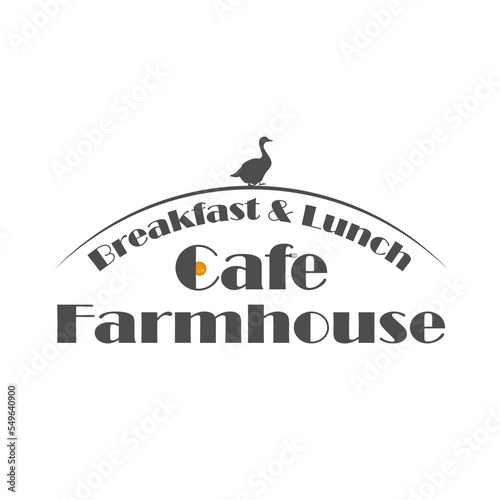 The farmhouse breakfast, lunch, logo design. Vector illustration.