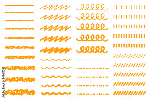 クレヨン素材のいろいろな線セット