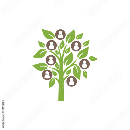 Family tree Logo isolated on white background