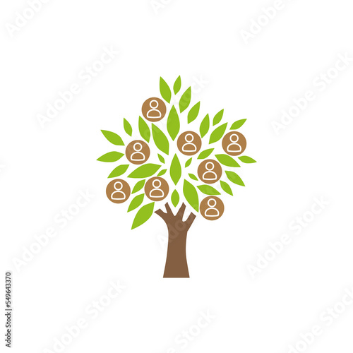 Family tree Logo isolated on white background