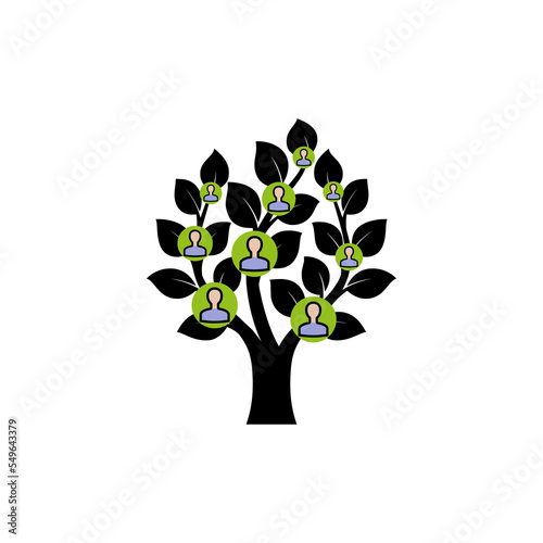 Family tree Logo isolated on white background