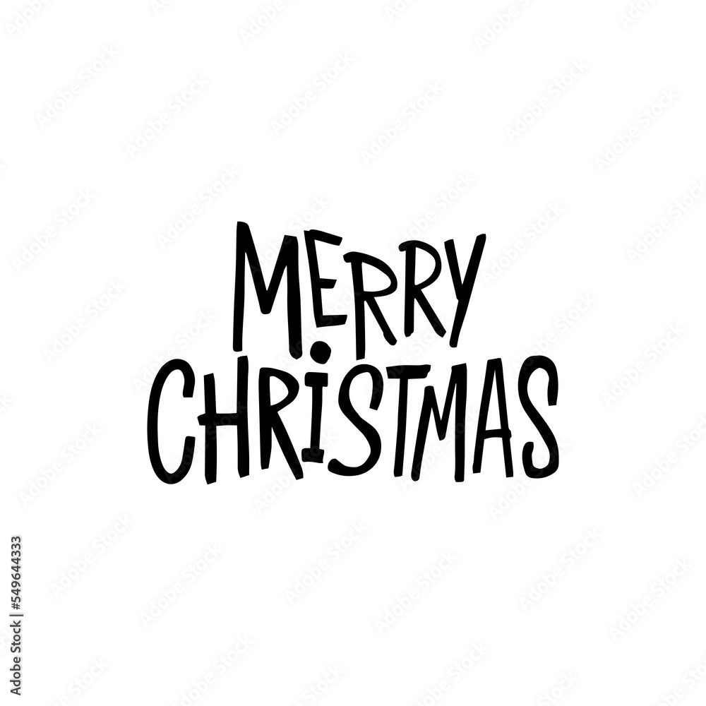 Merry Christmas Lettering Isolated. Vector Illustration of Winter Calligraphy. Merry Christmas Lettering Isolated. Vector Illustration of Winter Calligraphy.