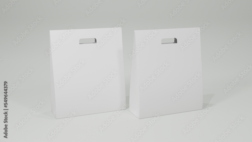 Paper bag mock-up, Render realistic 3d for packaging, Package mockup design for branding. Paper bag mock-up, Render realistic 3d for packaging, Package mockup design for branding.