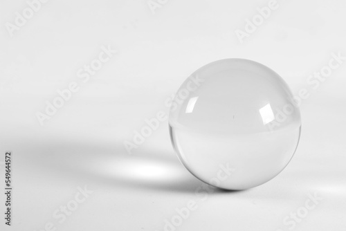 on a white background, a glass layer with a long shadow