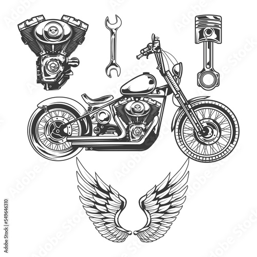 Bike parts Vector Art, Design