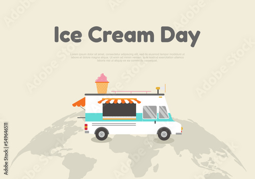 Ice cream day background ce...