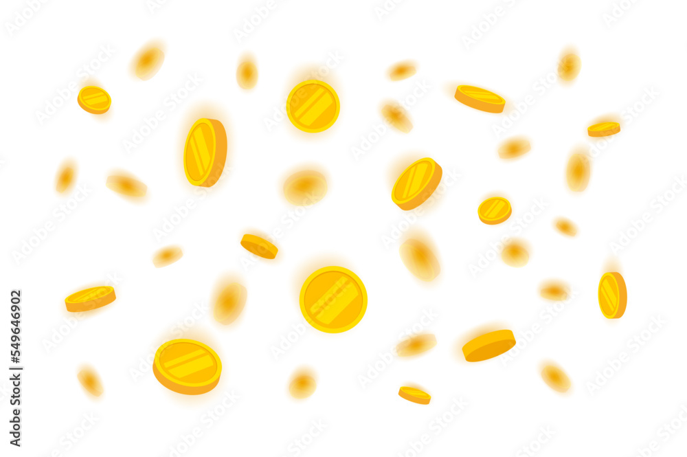 Coins money gold fall rain drop 3d vector isolated on white background clipart or penny golden yellow cash falling as casino jackpot win explosion graphic illustration, currency motion blur image Coins money gold fall rain drop 3d vector isolated on white background clipart or penny golden yellow cash falling as casino jackpot win explosion graphic illustration, currency motion blur image