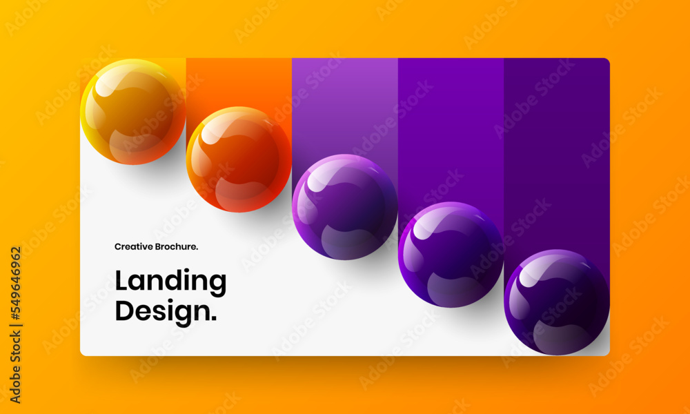 Simple handbill vector design template. Isolated 3D spheres book cover concept.