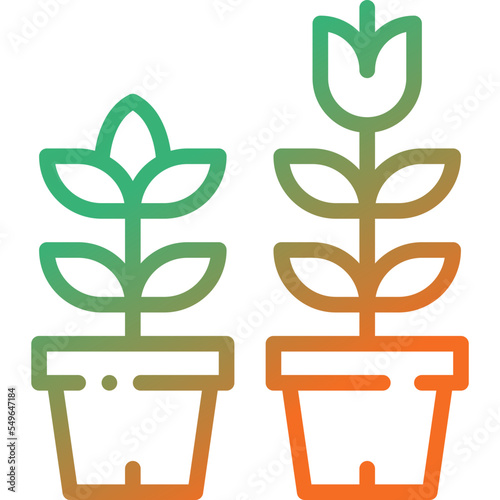 growing gradient line icon