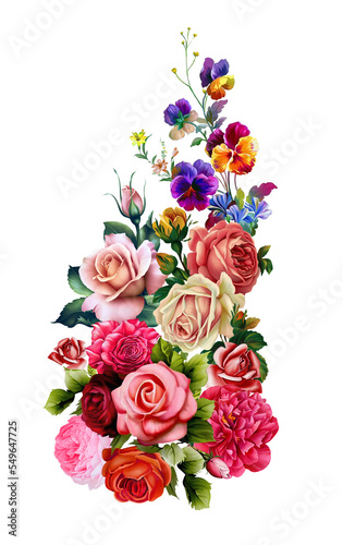 Digital Flower  Floral Beautiful Textile Flower Design