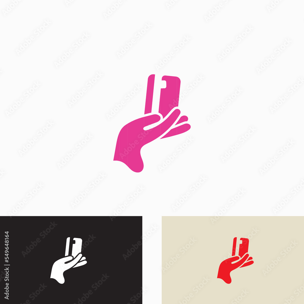 Obraz premium Hand holding credit card business icon image design