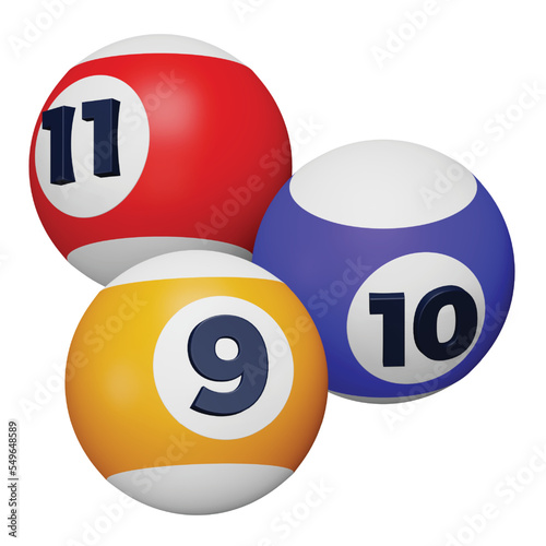 Billiards 3d rendering isometric icon.