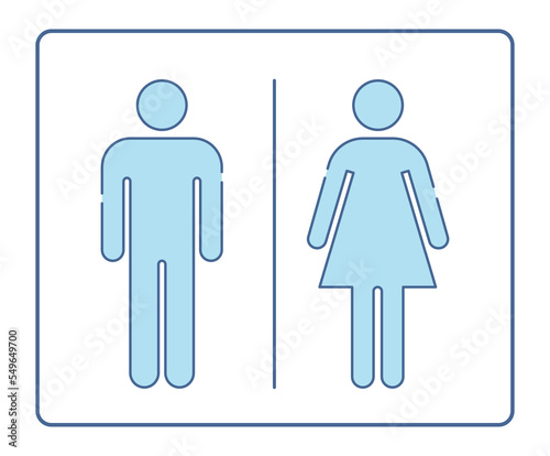 blue toilet sign vector illustration. men and women sign.