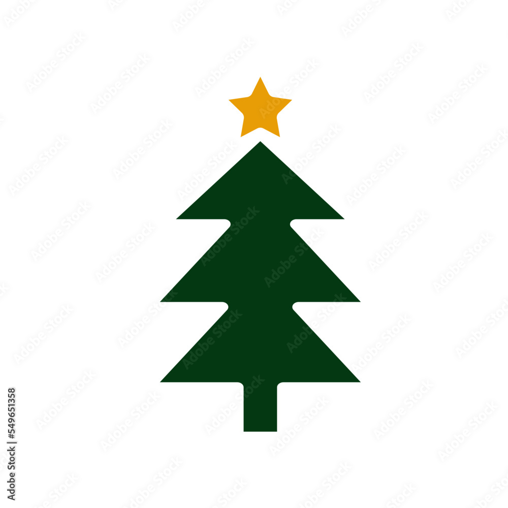 Christmas tree icon vector logo design template Christmas tree icon vector logo design template