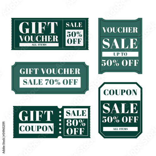 Modern coupon and voucher for promotion with flat design