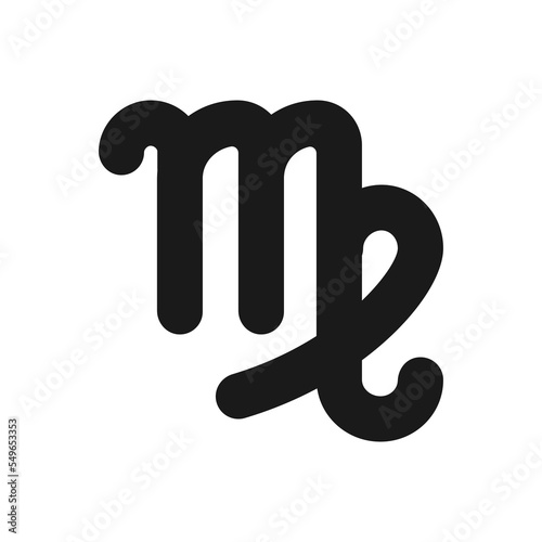 Virgo black glyph icon. Earth sign of zodiacal constellations. Astrological maiden. Horoscope personality type. Silhouette symbol on white space. Solid pictogram. Vector isolated illustration