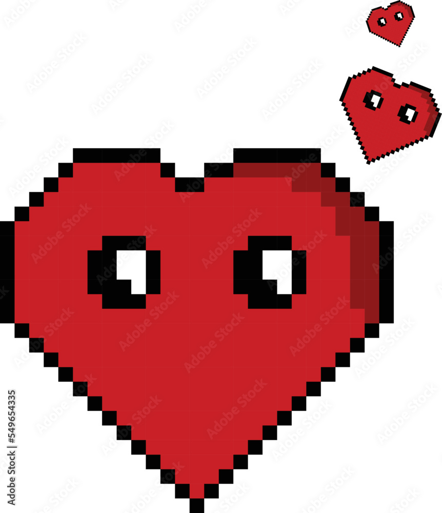 Valentine Heart pixel vector. Red pixel heart Valentine Heart pixel vector. Red pixel heart