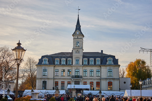 christmas market at mansion Schönefeld in Leipzig, Germany photo