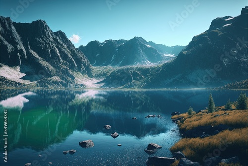 Illustration about natural landscapes. Made by AI.