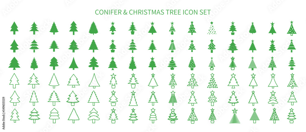 Conifer and Christmas tree set Conifer and Christmas tree set