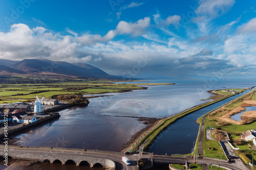 scenic view of Blennerville windmill on The Dingle peninsula in County Kerry, Ireland. High quality photo