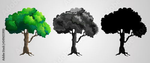 Trees icon with silhouette of trees on a gradient background