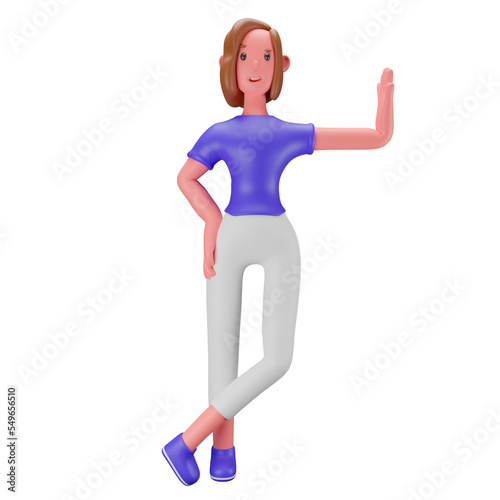 Woman saying hello 3D Icon