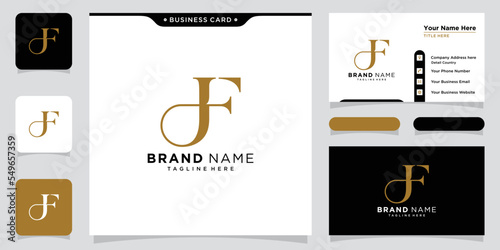 Initial Letter JF logo design template